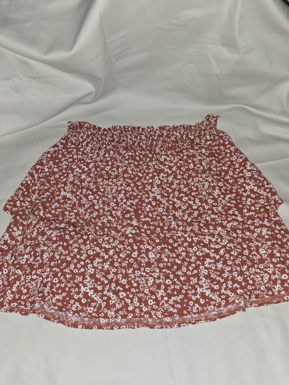 Ultra Flirt Floral Tiered Mini Skirt sz Small Multicolored Elastic Waist Boho